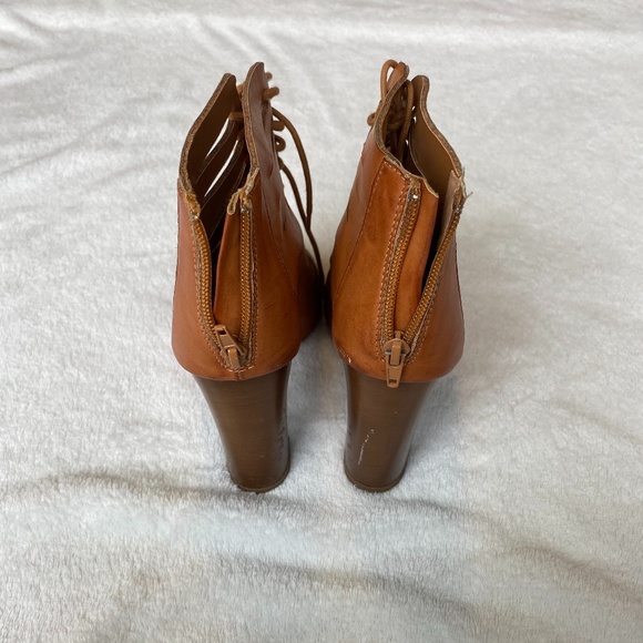 Lace Up Heeled Booties with Cutouts - Picture 4 of 4